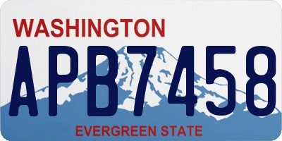 WA license plate APB7458