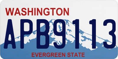 WA license plate APB9113