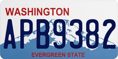 WA license plate APB9382