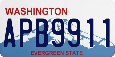 WA license plate APB9911