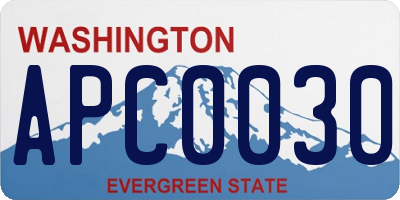 WA license plate APC0030