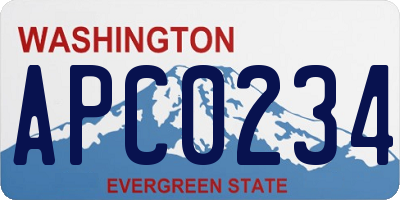 WA license plate APC0234