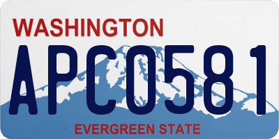 WA license plate APC0581