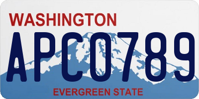 WA license plate APC0789