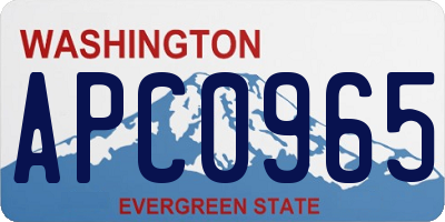 WA license plate APC0965