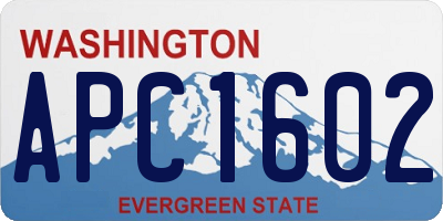 WA license plate APC1602