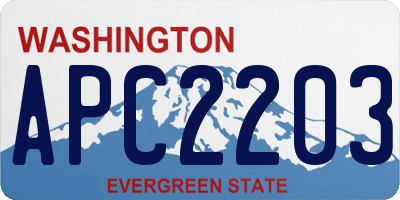 WA license plate APC2203