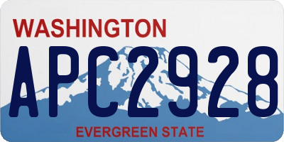 WA license plate APC2928