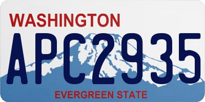 WA license plate APC2935