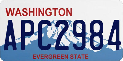 WA license plate APC2984