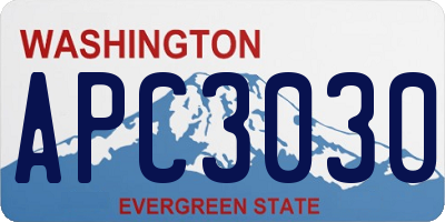 WA license plate APC3030