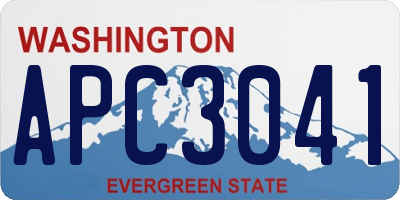 WA license plate APC3041