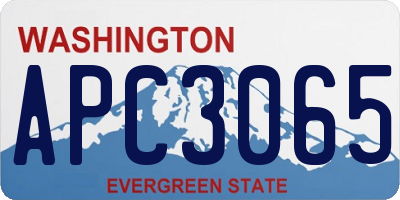 WA license plate APC3065