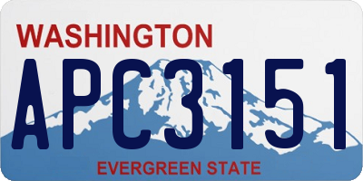WA license plate APC3151