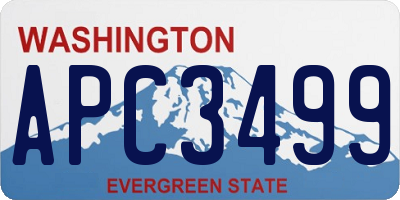 WA license plate APC3499