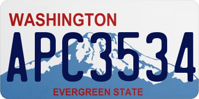 WA license plate APC3534