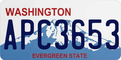 WA license plate APC3653