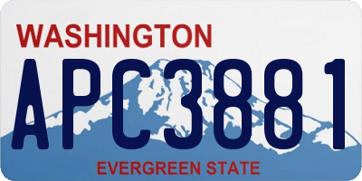 WA license plate APC3881