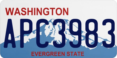 WA license plate APC3983