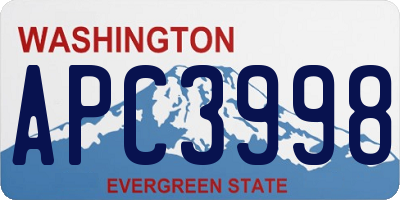 WA license plate APC3998