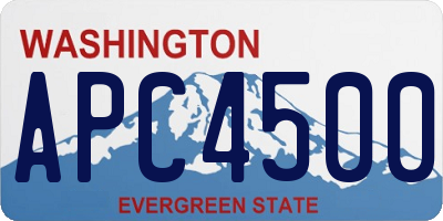 WA license plate APC4500