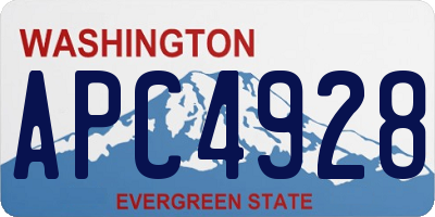 WA license plate APC4928