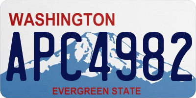 WA license plate APC4982