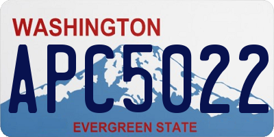 WA license plate APC5022