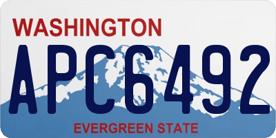 WA license plate APC6492