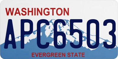 WA license plate APC6503