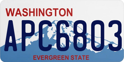 WA license plate APC6803