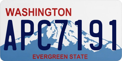WA license plate APC7191