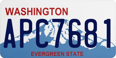 WA license plate APC7681