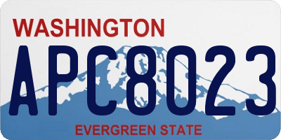 WA license plate APC8023