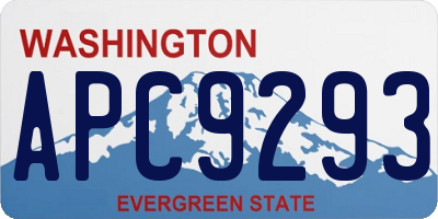 WA license plate APC9293