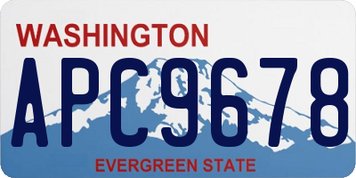 WA license plate APC9678