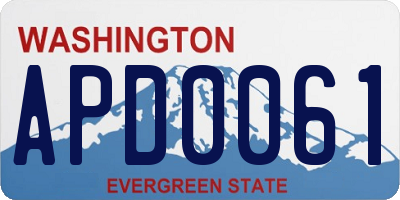 WA license plate APD0061
