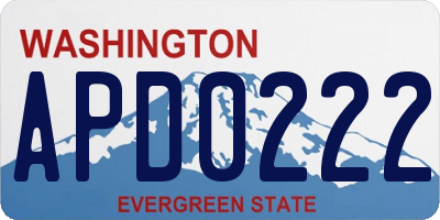 WA license plate APD0222