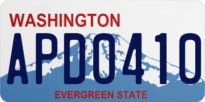 WA license plate APD0410