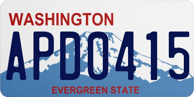 WA license plate APD0415