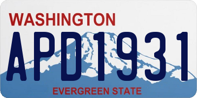 WA license plate APD1931