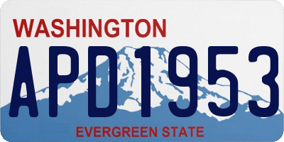 WA license plate APD1953