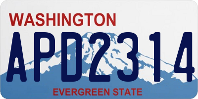 WA license plate APD2314