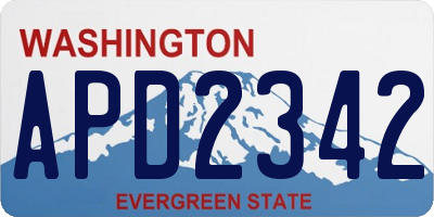 WA license plate APD2342