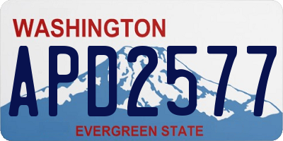 WA license plate APD2577