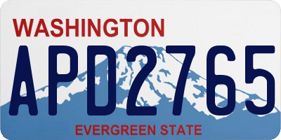 WA license plate APD2765