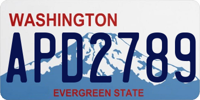 WA license plate APD2789