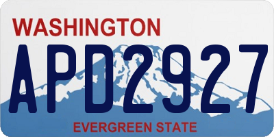 WA license plate APD2927
