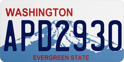 WA license plate APD2930