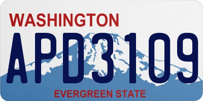 WA license plate APD3109